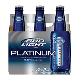 Bud Light Platinum light beer, triple filtered, 6% alc. by vol., 12-fl. oz. 6 pack