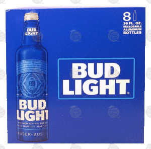 Bud Light beer, 16-fl. oz. reclosable aluminum bottles 8 pack
