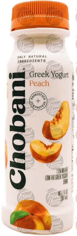 Chobani peach greek yogurt drink, plastic bottle 7 fluid ounce