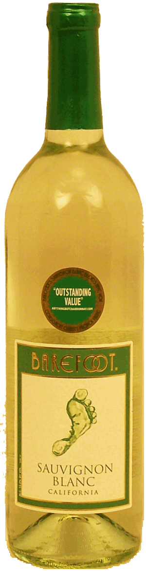 Barefoot sauvignon blanc wine of California, 13% alc. by vol. 750 milliliter