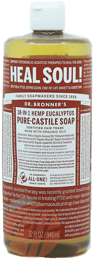 Dr. Bronner's Magic Heal Soal! hemp eucalyptus pure-castile liquid soap 32 fluid ounce