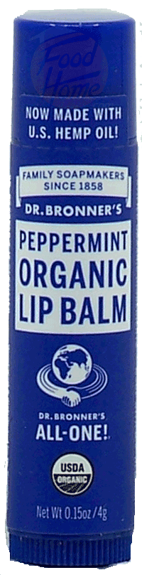 Dr. Bronner's Magic Family Soapmakers peppermint organic lip balm 0.15 ounce