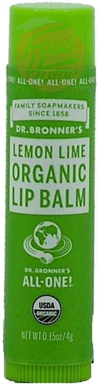 Dr. Bronner's Magic Family Soapmakers lemon lime organic lip balm 0.15 ounce