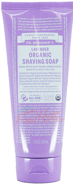 Dr. Bronner's Magic Family Soapmakers lavender organic shaving soap 7 fluid ounce