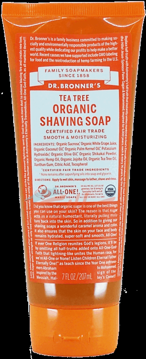 Dr. Bronner's Magic Family Soapmakers tea tree organic shaving soap 7 fluid ounce