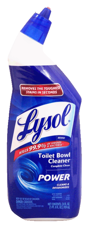 Lysol Power toilet bowl cleaner removes tough stains kills germs 24 fluid ounce