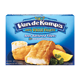 Van De Kamp's whole beer battered fillets, 10 fillets 19.1 ounce
