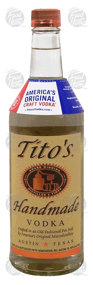 Tito's Handmade vodka, 40% alc. by vol. 750 milliliter