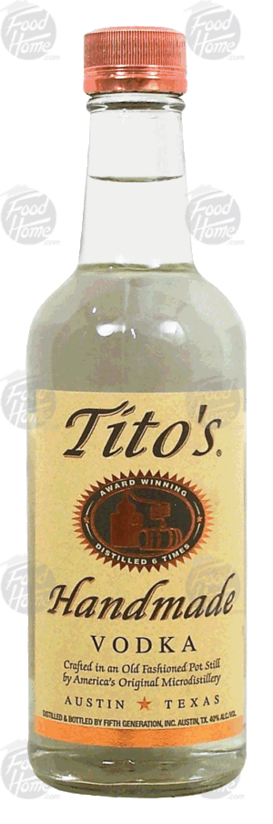 Tito's Handmade vodka, american's original microdistillery, 40% alc. by vol. 375 milliliter