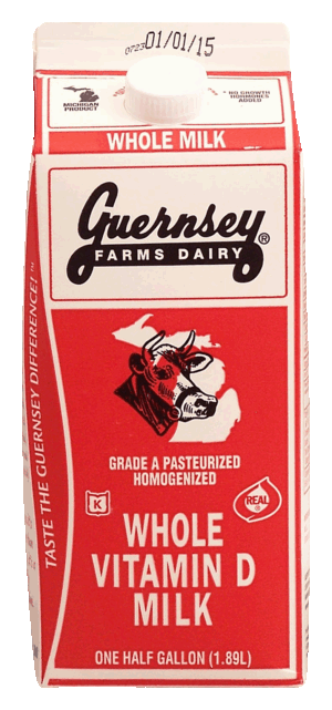 Guernsey Farms Dairy vitamin d milk, grade a pasteurized homogenized 0.5 gallon