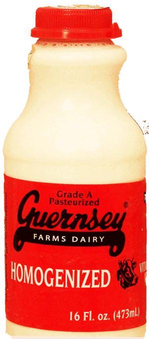Guernsey Farms Dairy whole milk, homogenized, grade a, pasteurized, 16 fluid ounce