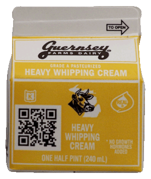 Guernsey Farms Dairy heavy whipping cream liquid, grade a, pasteurized 0.5 pint