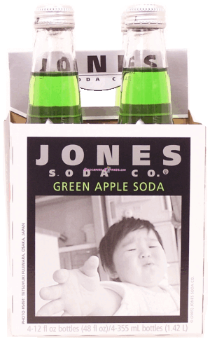 Jones green apple soda, 4-pack, 12-fl. oz. 48 fluid ounce