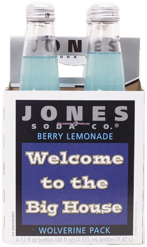 Jones berry lemonade soda, 4-pack 12-ounce glass bottles 48 fluid ounce