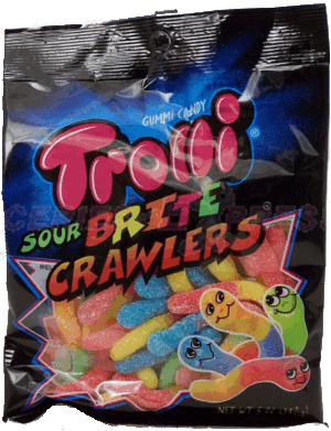 Trolli sour brite crawlers gummi candy 5 ounce