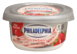 Philadelphia strawberry cream cheese spread, more real fruit 8 ounce