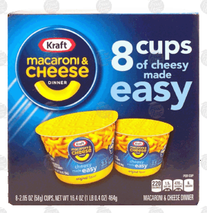 Kraft macaroni & cheese dinner, 8-microwave cups 16.4 ounce