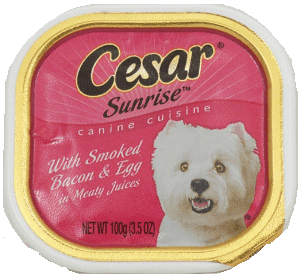 Cesar Sunrise dog food with smoked bacon & egg in meaty juices 3.5 ounce