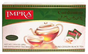Impra cardamom black tea, 100-enveloped tea bags 200 gram