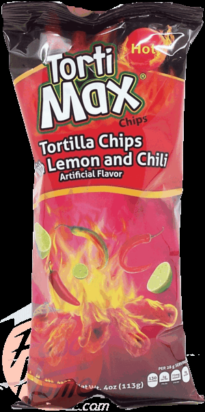 Torti Max hot tortilla chips with lemon and chili 4 ounce