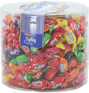Torku Tofily center filled fruit soft candy, individually wrapped 1000 gram