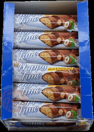 FLIS Happy Time milk and hazelnut wafer bar, 23-gram bars 24 pack