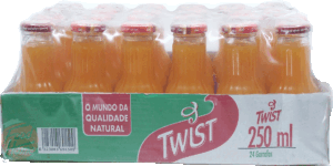 Sakr Twist mango nectar, 250-gram glass bottles 24 pack