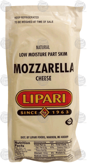 Lipari low moisture part skim mozzarella cheese, price per pound 0.5 pound