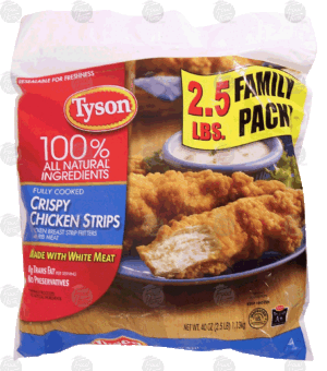 Tyson fully cooked crispy chicken strips 40 ounce