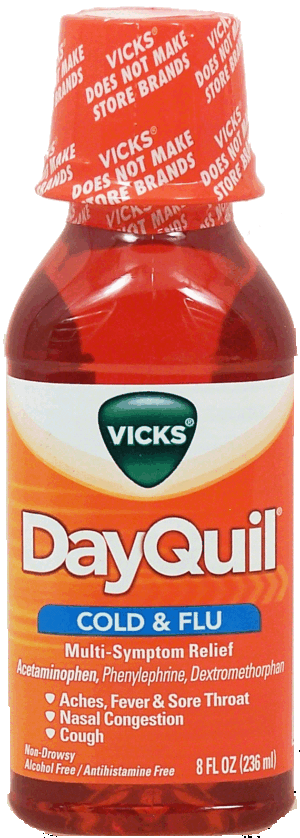 Vicks DayQuil cold & flu multi-symptom relief, non-drowsy 8 fluid ounce