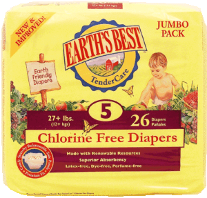 Earth's Best Tender Care chlorine free diapers, 27+ lbs., size 5, made wtih renewable resources 26 count