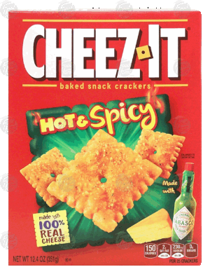Sunshine Cheez-It hot & spicy cheddar flavor baked snack crackers 12.4 ounce