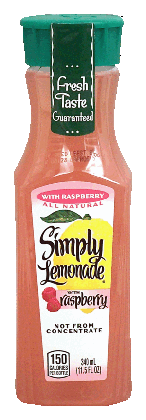 Simply Lemonade all natural lemonade with raspberry, not from concentrate 11.5 fluid ounce