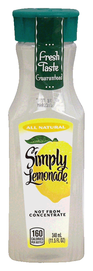 Simply Lemonade all natural lemonade, not from concentrate 11.5 fluid ounce