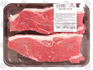 Holiday Market beef strip steak, boneless, price per pound 1 pound