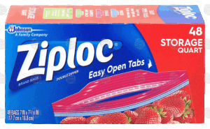 Ziploc quart size storage bags, double zipper, quart size, easy open tabs, 7 in x 7-7/16 in 48 count