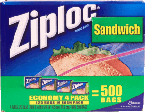 Ziploc sandwich bags, economy 4-pack 500 count