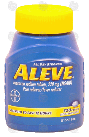 Aleve naproxen sodium tablets, 220-mg, pain reliver / fever reducer, caplets 320 count