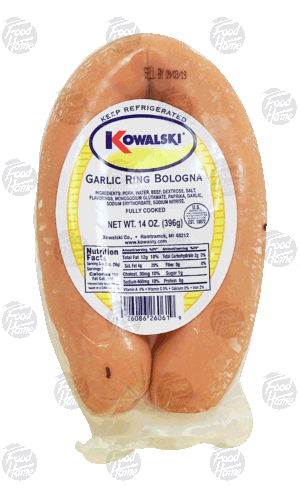 Kowalski garlic ring bologna, fully cooked 14 ounce