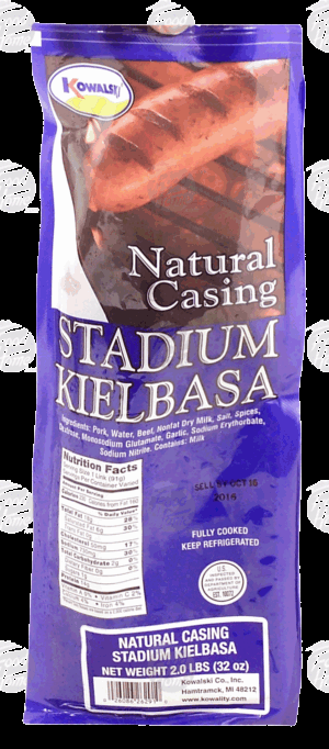 Kowalski stadium kielbasa, natural casing, fully cooked 2 pound