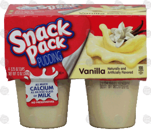 Snack Pack vanilla poudding, 4-3.25 oz cups 13 ounce