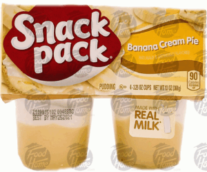 Snack Pack Bakery Shop banana cream pie pudding, 4 3.25-oz. cups. 13 ounce