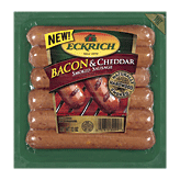 Eckrich bacon & cheddar smoked sausage made with pork, turkey, beef; 6-links 13 ounce