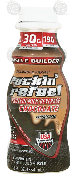 Shamrock Farms rockin' refuel chocolate protein milk beverage, lactose free 12 fluid ounce