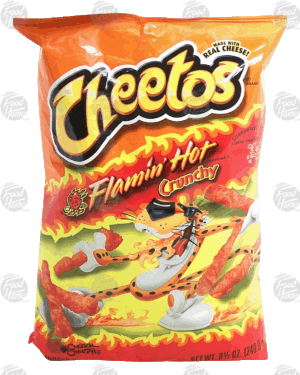 Cheetos Flamin' Hot crunchy cheese flavored snacks 8.5 ounce