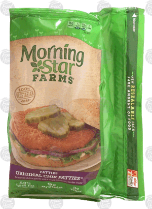 Morningstar Farms seasoned chik'n veggie patties, original, 4-count 10 ounce