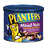 Planters mixed nuts, less than 50% peanuts, almonds, cashews, brazil, hazel, pecans 10.3 ounce