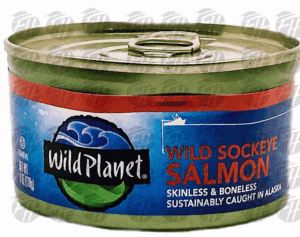 Wild Planet sockeye salmon, wild pacific, boneless & skinless 6 ounce