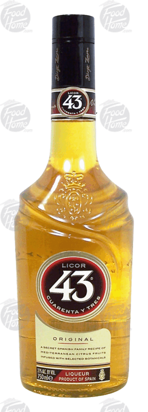Licor 43 cuarenta y tres original mediterranean citrus fruits infused with botanicals, 31% alc. by vol. 750 milliliter