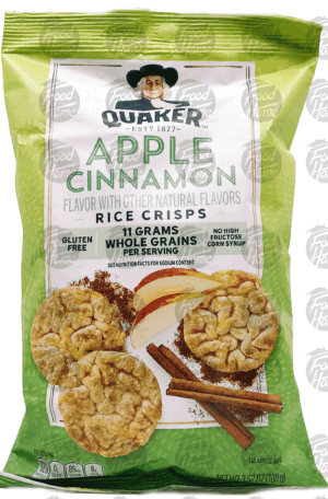 Quaker Popped apple cinnamon rice crisps 3.52 ounce